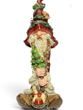 Vintage Boyds Folkstone Santa Nicholai With Tree Resin Figurine